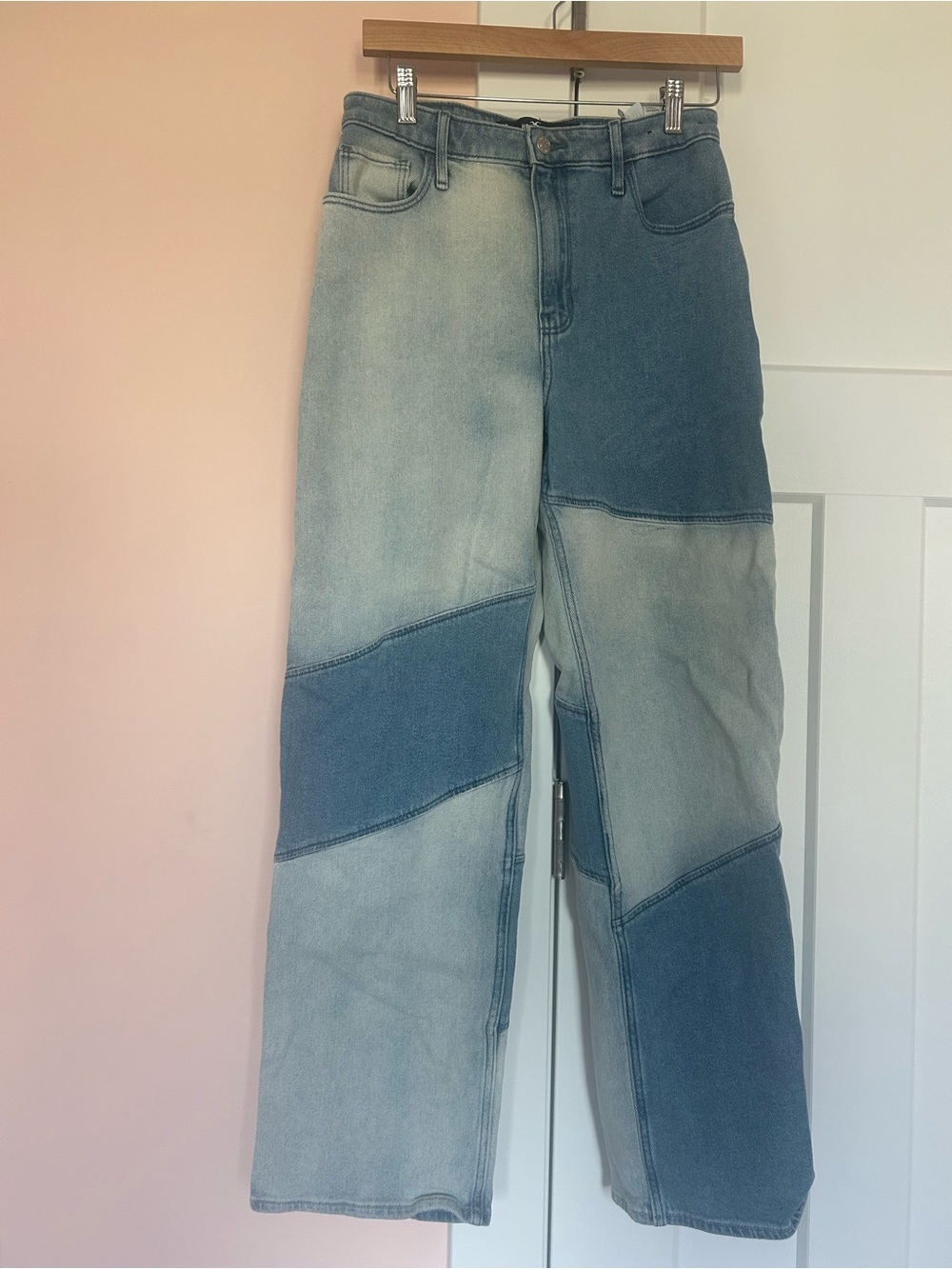 Hollister ultra high rise dad Jean patchwork size 7R